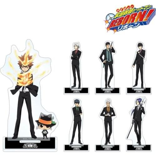 Anime HITMAN REBORN! Sawada Tsunayoshi Stand Figure Model Plate Acrylic Double Sided Desk Decor Cartoon Ornaments Gifts
