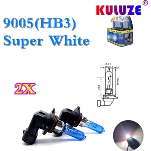 HB3 automobile halogen bulb 9005 12v65w high beam super white 100W headlamp plastic box packaging