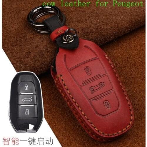 Car Key Case Key Chain Bag cow leather for Peugeot 408 4008 5008 308s Accessories
