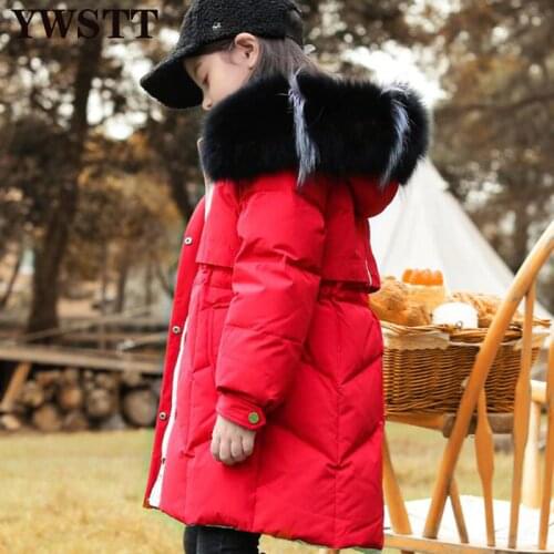 Childrens Down Jacket for Girls 2020 Winter Thicken Fur snowsuit Coat Kids Fashion Coat For Girl Children Fur Collar Outerwear