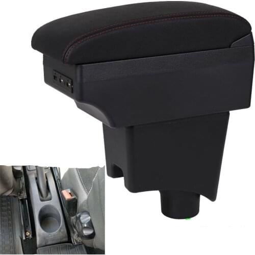 For Dacia sandero armrest box USB Charging heighten Double layer central Store content cup holder ashtray accessories