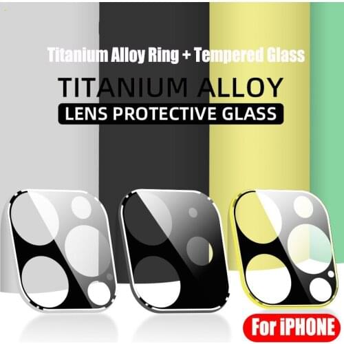 For iPhone 12 Pro Max Back Metal Camera Lens Tempered Glass Film For iPhone 11 12 Pro Mini Case Protection Ring Screen Protector