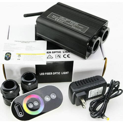 32W RGB LED Fiber Optic Engine Driver double head Ceiling Light Engine Driver Generator 2 output+2.4G RF touch Remote controller