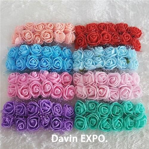 144pcs Foam Rose Handmake Artificial Flower Bouquet Wedding Decoration DIY Wreath Gift Box Scrapbooking Craft Fake Flower