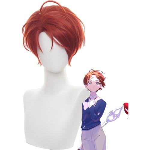 Anime WONDER EGG PRIORITY Momoe Sawaki Cosplay Short Heat Resistant Synthetic Hair Halloween Carnival Party Role Play + Wig Cap