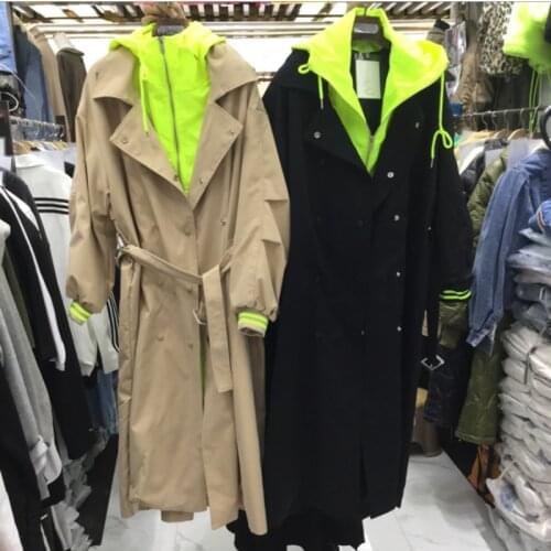 LAJWMPLXLS Women's Hooded Trench Coats
