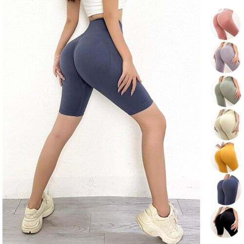Hot Seamless Workout Fitness Yoga Shorts Women High Waist Sport Gym Leggings Scrunch Butt Running Shorts Training Workout Shorts