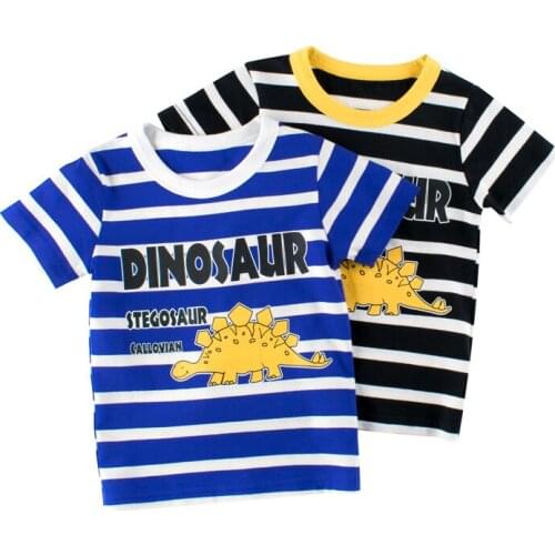 Hot Sale Summer Fashion Toddler Baby Boys T-Shirt Short Sleeve T Shirts Children Cartoon Dinosaur Print Tops Clothes Tee Tshirts