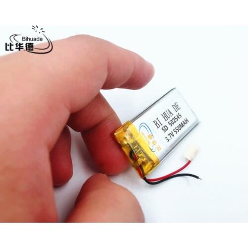 Li-Po 1PCS 502545 small size 3.7v 550mah battery/ lithium battery small stereo GPS li polymer battery