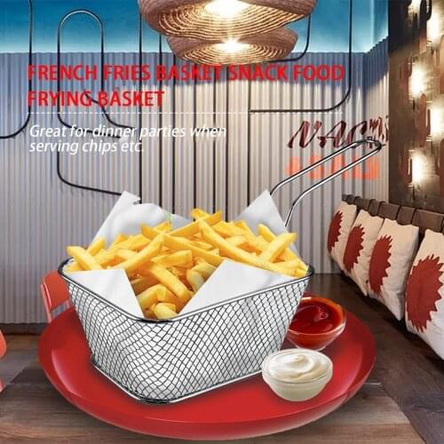 Mini Fry Baskets Fryer Basket Strainer Cooking French Fries Basket Universal Stainless Steel Chef Basket Kitchen Accessory Tool