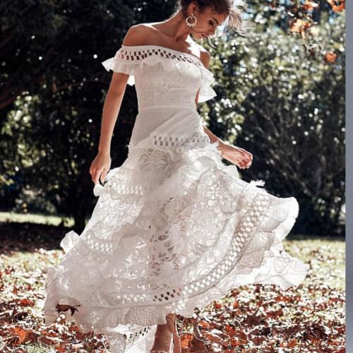 MKVO White Summer Dresses