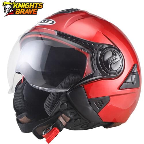 Motorcycle Helmet 3/4 Open Face Scooter Halmet Double Lens Motocross Vintage Casque Moto Motorbike Racing Helmet For Men Women