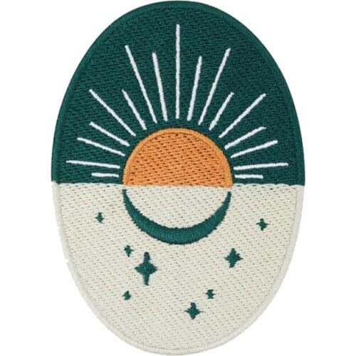 Moon Stars With Sunrise Embroidery Patches Iron on Jacket Cloth From Soul Of The Moon Collection For Adults Lady Badge