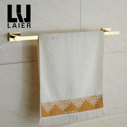 Hot sale Gold towel bar Chrome Bathroom Accessories Modern Bathroom Fitting Wall Mounted