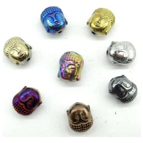 Natural Quartz crystal Electroplate Non-Magnetic Hematite Craft Loose beads pendant Jewelry making Necklace Accessories10PCS A5