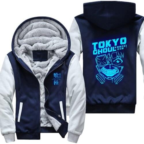 New Winter Casual Tokyo ghoul Hoodie Anime Ken Kaneki Mask Thick Coat Jacket Sweatshirt USA Size