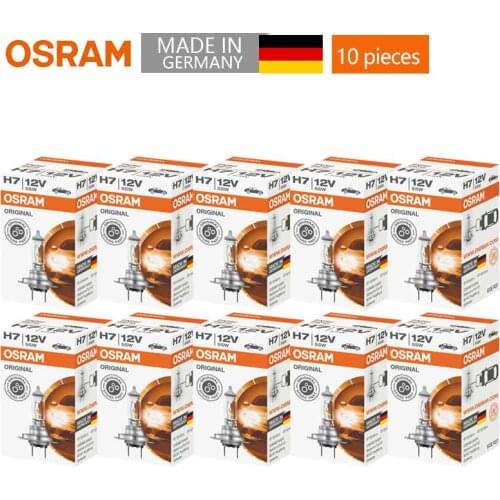 OSRAM Original H7 55W 12V 3200K Standard Auto Head Light Replacement Car Bulb OEM Quality Lamp 64210 (X10)