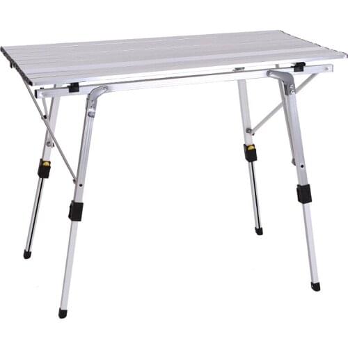 Outdoor Folding Table Chair Camping Aluminium Alloy BBQ Picnic Table Waterproof Durable Folding Table Desk For 90*53cm