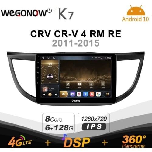 Ownice K7 6G+128G Ownice Android 10 Car Radio for Honda CRV CR-V 4 RM RE 2011-2015 GPS 2din 4G LTE 5G Wifi autoradio 360 SPDIF