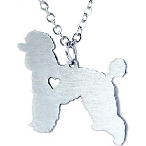 SUTEYI cute dog necklace & pendant for women gift stainless steel wholesale trendy poodle dogs animal pet charm jewelry hot
