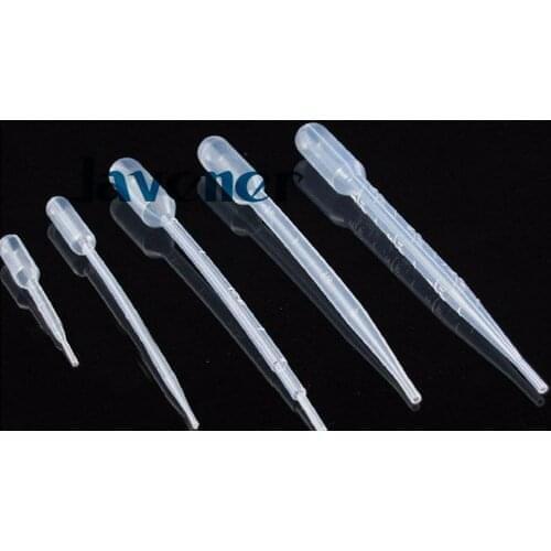 Pack of 100 1ml/2ml/3ml/5ml/0.5ml Transparent Pipette ssafe Polyethylene Plastic Eye Dropper Transfer Graduated Pipettes