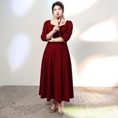 Evening Dress Simple A-Line Strapless Elegant Zipper Back Ankle-Length Empire Half Sleeves Plus Size Women Formal Gowns D1244