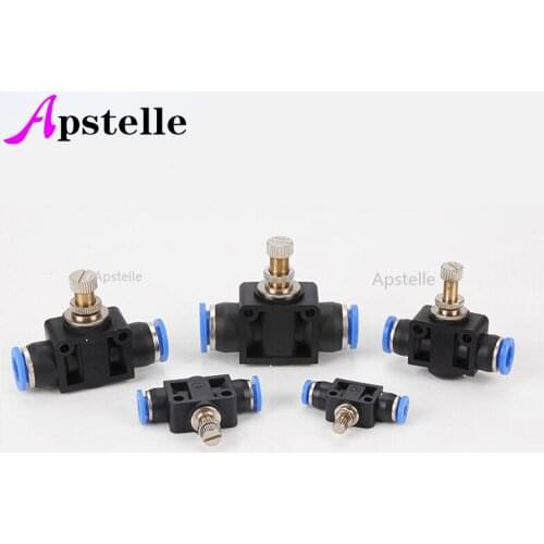 Pneumatic Airflow Regulator 4mm 6mm 8mm 10mm 12mm OD Hose Tube Gas Flow Adjust Valve Connector Fitting Air Speed Control Crane