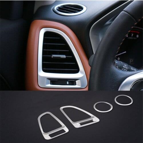 Fit For Honda Vezel HR-V 2014 2015 Auto Car Inner Air Conditioner Outlet Vent Cover Trim Styling Sequins 4Pcs/set ABS