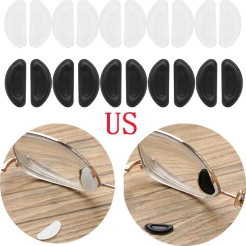 10Pairs Anti-Slip Nose Pads Eyeglass Sunglass Glasses Hypo-Allergenic Silicone Sticky Nose Pads Eyewear Massage Health Care Tool