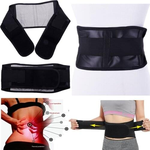 Adjustable Waist Brace Support Belt Tourmaline Self-heating Magnetic Therapy Waist Belt Lumbar Support Back Support Brace