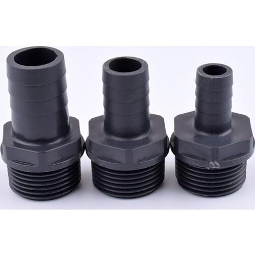 1/2",3/4" thread to 6/8/10/12/14/16mm Thickening UPVC Hose Straight Connector Plastic-Steel Aquarium Air Pump Joint Pipe Adapter