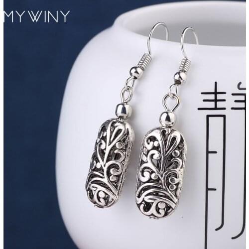 Stage performance DIY vintage Tibetan style Miao flowers dangle earrings ,New Chinese wind old fashioned jewelry