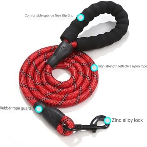 Small Dog Harness Reflective Round Rope Nylon Braided Traction Rope Dog Explosion-proof Rushing Dog Walking Rope Pet Supplies