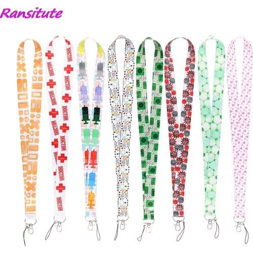 Ransitute R1922 Medical Theme Lanyard Doctor ID Badge Mobile Phone Rope Key Lanyard Gifts For Nursing Clinicals And RN Student