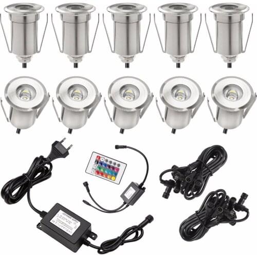 Stainless Steel IP67 DC12V 0.65W~2W Deck Outdoor Landscape Light on the Lawn Led Inground Lighting Lamp Yard 10pcs/set F106-10
