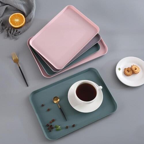 Water cup Fruit tray Portable Convenient Healthy Plastic Rectangle Shape Fruit Cake Plate for Home