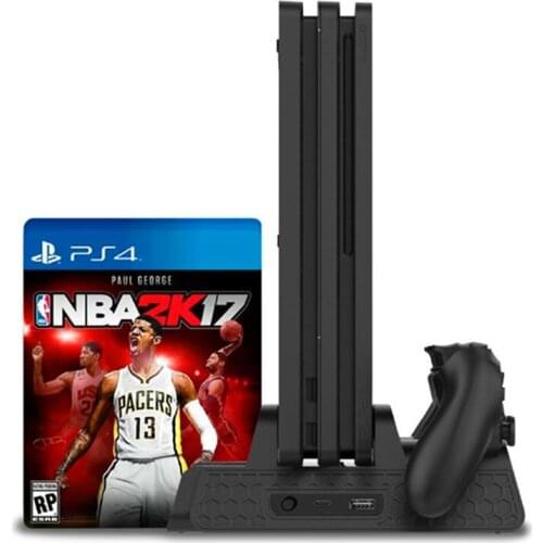 PS4/PS4 Slim/PS4 Pro Vertical Console Cooling Fan PS4 PS 4 Controller Charger Game Disk Storage Stand Tower Base PS4 Accessories