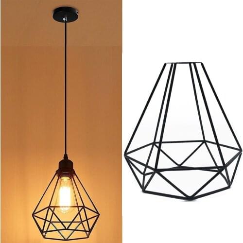 Indoor Retro Shop Vintage Iron Home Hanging Pendant Accessories Ceiling Light Cover DIY Decorative Cage Shape Lampshade