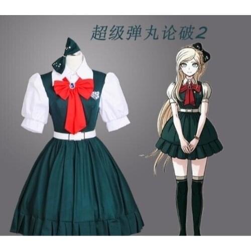 Anime Danganronpa cosplay Sonia Nevermind cos fashion new green dress cosplay woman costume