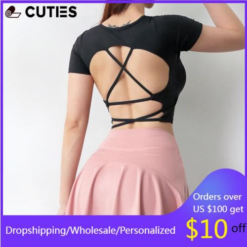 Sexy Crop Tank Top Backless Sport Top for Women Breathable Back Cross Straps Running Training Yoga Top Padded Active Bra Women