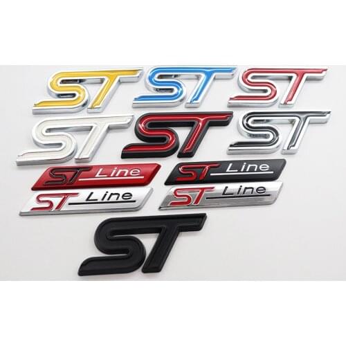 1pcs 3D ST Line metal Front grill emblem Car logo side badge Creative decoration rear trunk emblem sticker styling Accessories