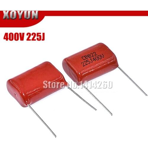 10PCS 400V225J 2.2UF Pitch 20M 225J400V 225 400V 2200PF CBB Polypropylene film capacitor