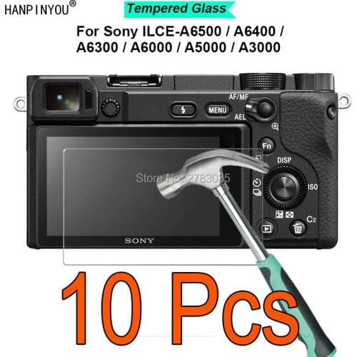 10 Pcs/Lot For Sony ILCE-A6500 / A6400 /A6300 9H Hardness 2.5D Toughened Camera Tempered Glass Film Screen Protector Guard