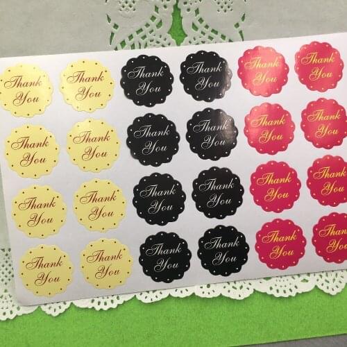 120pcs/lot 3 colour 'Thank You' self-adhesive stickers kraft label sticker For DIY Hand Made Gift/Cake/toy/candy