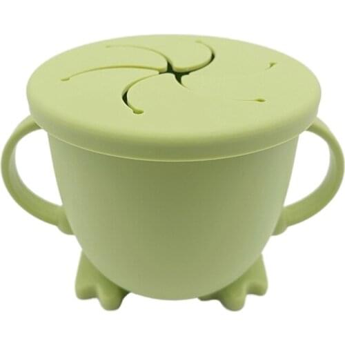 200ML Baby Infant Learning Feeding Food Bowl Cup with Handle Silicone Snack Dish