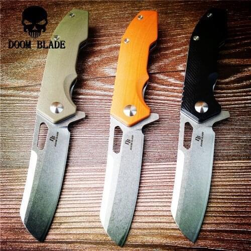 203mm 100% D2 Blade, Ball Bearing Folding Knife, Multi-purpose Combat Hunting Knife, Tactical Outdoor EDC Multi-function Tool