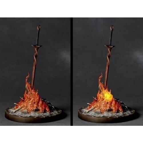 23CM Dark Souls Figure Glow sword PVC Action Figure Collection Glowing fire Glow sword Toys Model Christmas Gifts For children