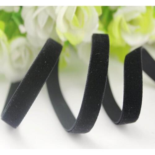 3/8" 9mm navy elastic velvet ribbon nylon webbing tapes headband elastic stretch ribbon hand made 10 yards