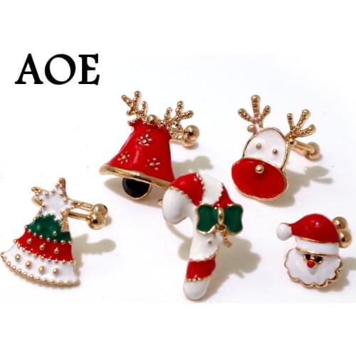 5 Pairs Christmas Cuff Earrings Set For Women Fashion Jewelry No Piercing Clip Earring Christmas Gifts For Children Kid
