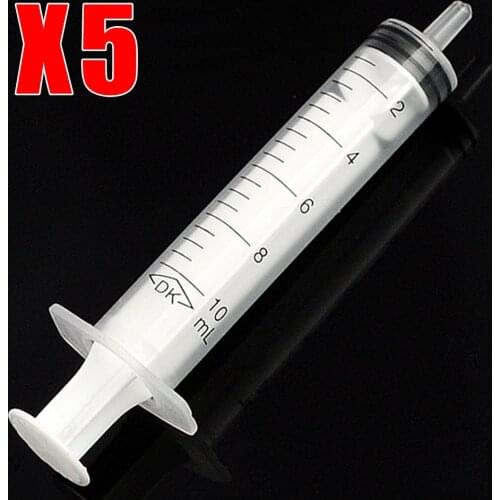 5PCS 10 mL Slim Injection Nutrient Syringe Solute Mixture Ink Cartridge Wholesale epoxy resin syringe With Cover Measuring